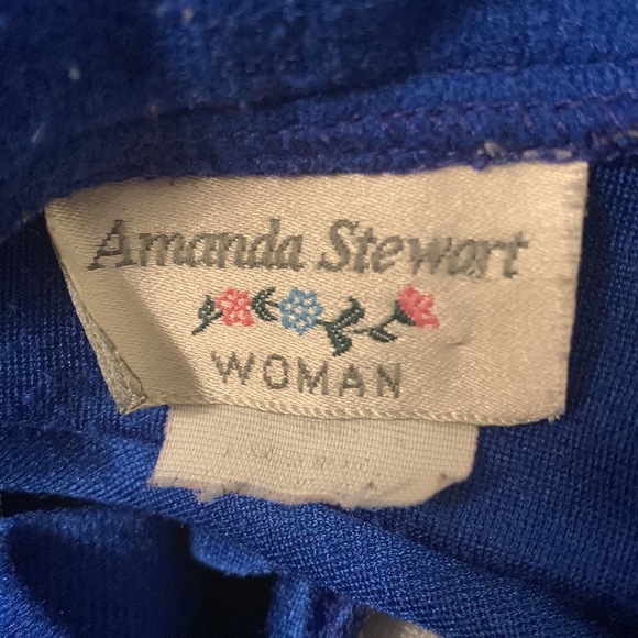 Amanda Stewart Woman Vintage Embroidered Women’s Size L Blue Button Up Robe - Picture 16 of 16